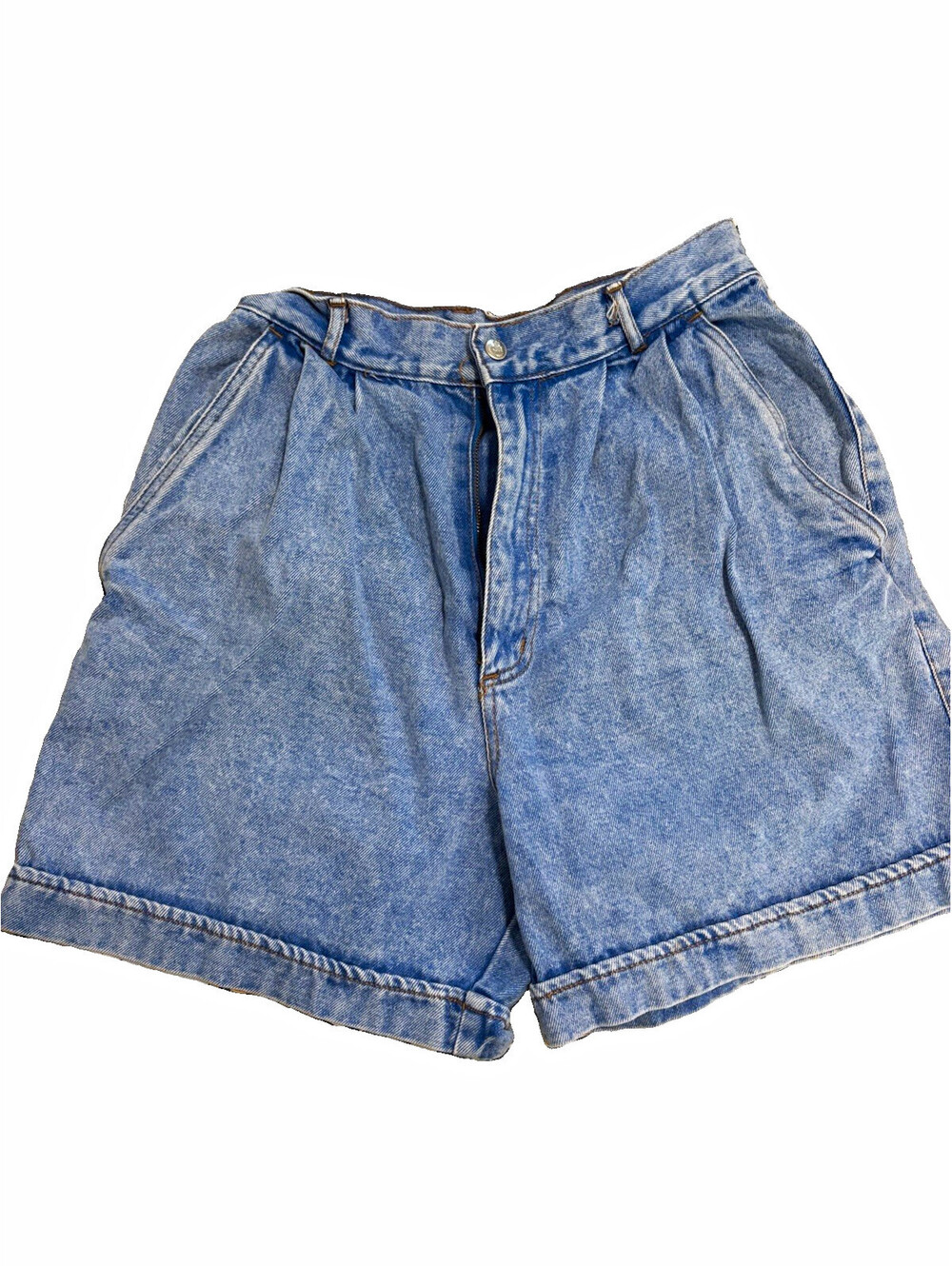Vintage 90s OBR High Waisted Pleated Cuffed Mom Jean Shorts Size 10